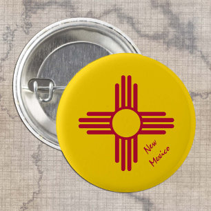 Nieuwe Mexico-knop, patriottische nieuwe Mexicaans Ronde Button 3,2 Cm