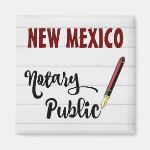 Nieuwe Mexico Notary Public Burgundy Ink Pen Magneet