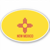 Nieuwe Mexico Oval-vlag Sticker (Voorkant)