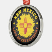 NIEUWE MEXICO STATE FLAG METALEN ORNAMENT (Links)