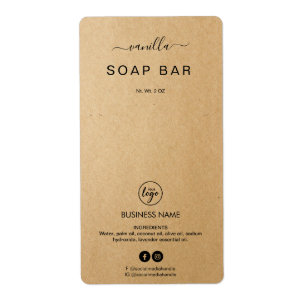 Nieuwe minimalistische Kraft Soap Bar-productetike Etiket
