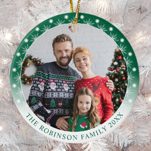 Nieuwe Moderne Stijl Dubbelzijdig Twee foto Sneeuw Keramisch Ornament