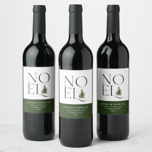 Nieuwe moderne typografie kerstfeestdag wijn etiket (Flessen)
