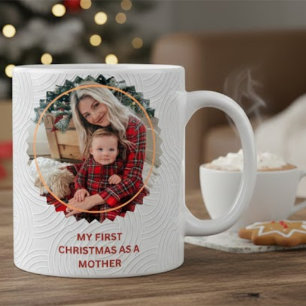 Nieuwe Moeder en Baby Matching Pyjama's Foto Koffi Extra Grote Beker