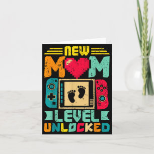 Nieuwe Moeder Level Ontgrendeld Gamer Valentijn Kaart