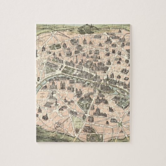 Nieuwe Monumental Map Parijs Legpuzzel (Verticaal)