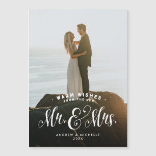 Nieuwe Mr en Mrs pasgetrouwde vakantiefoto magneet