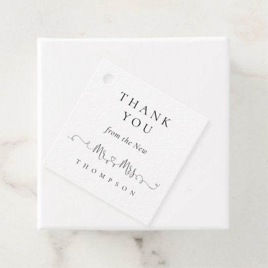 Nieuwe Mr. Rings Heart Script Wedding Dank u Bedankjes Labels (In situ)