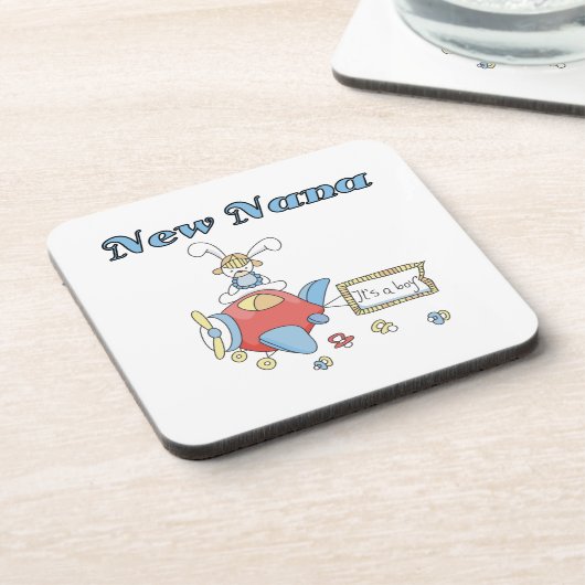 Nieuwe Nana of Boy Vliegtuig Gifts Onderzetter (Linkerzijde)