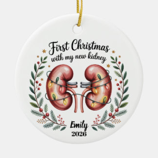 Nieuwe Niertransplantatie Eerste Kerstboomornament Keramisch Ornament