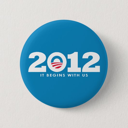 Nieuwe Obama 2012-Logo Ronde Button 5,7 Cm (Voorkant)