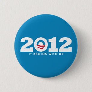 Nieuwe Obama 2012-Logo Ronde Button 5,7 Cm
