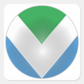 NIEUWE OFFICIËLE VEGANISTISCHE VLAG: SHIELD DEFEND VIERKANTE STICKER