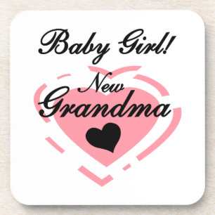 Nieuwe oma Baby Girl Pink Heart Gifts Bier Onderzetter
