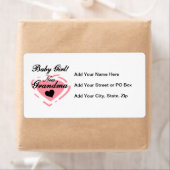Nieuwe oma Baby Girl Pink Heart Gifts Etiket (Insitu)