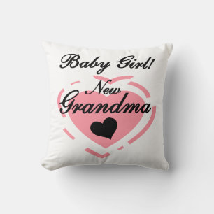 Nieuwe oma Baby Girl Pink Heart Gifts Kussen