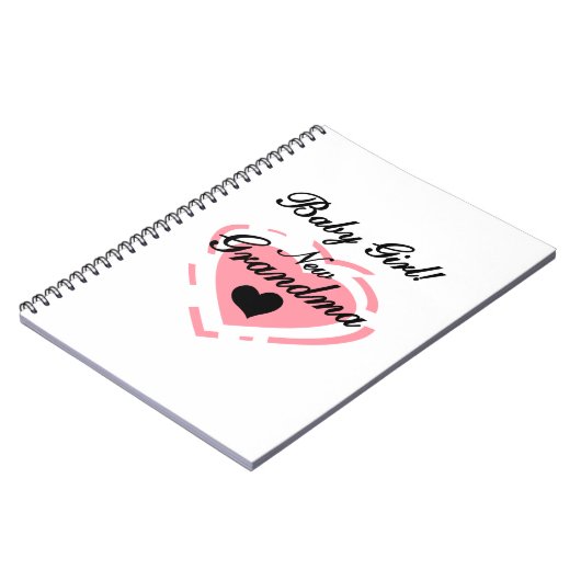 Nieuwe oma Baby Girl Pink Heart Gifts Notitieboek (Linkerzijde)