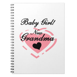 Nieuwe oma Baby Girl Pink Heart Gifts Notitieboek