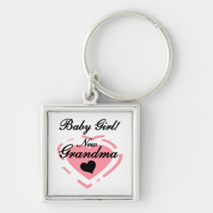 Nieuwe oma Baby Girl Pink Heart Gifts Sleutelhanger