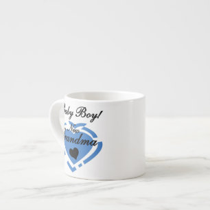 Nieuwe Oma Baby Jongen Blauw Hart Gifts Espresso Kop