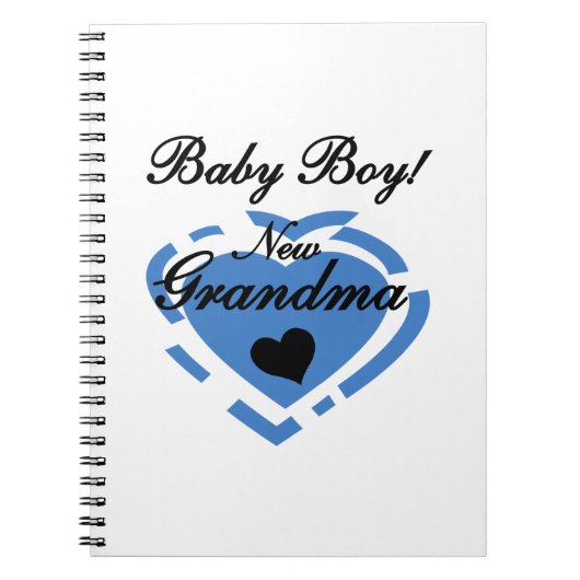 Nieuwe Oma Baby Jongen Blauw Hart Gifts Notitieboek (Voorkant)