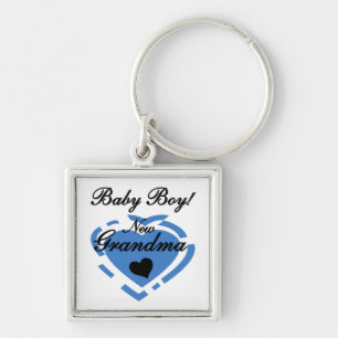 Nieuwe Oma Baby Jongen Blauw Hart Gifts Sleutelhanger