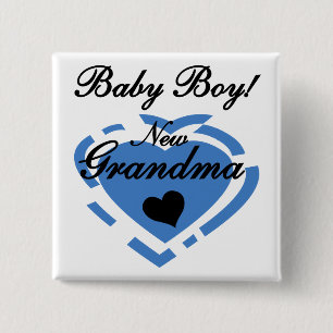 Nieuwe Oma Baby Jongen Tshirts en Geschenken Vierkante Button 5,1 Cm
