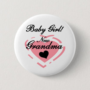 Nieuwe Oma Baby Meisje Tshirts en Geschenken Ronde Button 5,7 Cm