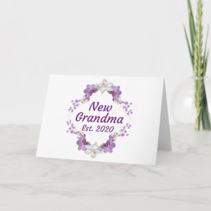 Nieuwe oma Est. 2020 Retro Bloemen Kaart