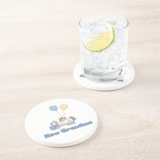 Nieuwe Oma Truck Het is een Jongen Cadeaus Zandsteen Onderzetter (Zijkant)