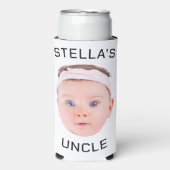 Nieuwe Oom Gift, Aangepaste Baby Gezicht Foto Gift (Seltzer Voorkant)