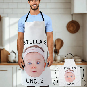 Nieuwe Oom Gift, Aangepaste Baby Gezicht Foto Gift Schort