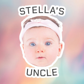 Nieuwe Oom Gift, Aangepaste Baby Gezicht Foto Gift Sticker