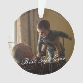 Nieuwe Opa 1e Kerst Rustiek Custom Foto Ornament (voorkant)