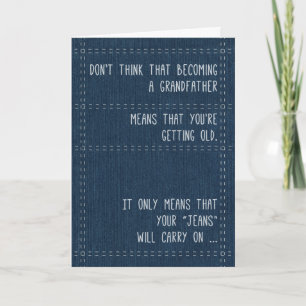 Nieuwe Opa Fun Felicitaties Relaxed Fit Jeans Kaart