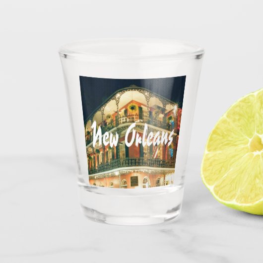 Nieuwe Orleans Franse kwarthoek Shot Glas (Voorkant)