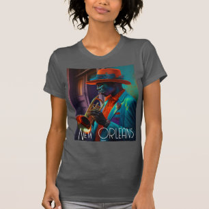 Nieuwe orleans Jazz Trumpet Player in NOLA T-shirt