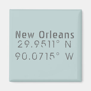 Nieuwe orleans Latitude & lengte Magneet