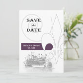 Nieuwe Orléans rivierboot Fleur de Lis Save the Da Date (Staand voorkant)