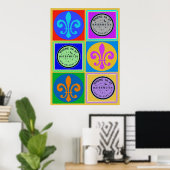 Nieuwe Orleans Symbolen Poster (Thuiskantoor)