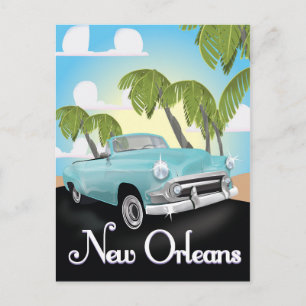 Nieuwe Orleans vintage reisposter. Briefkaart