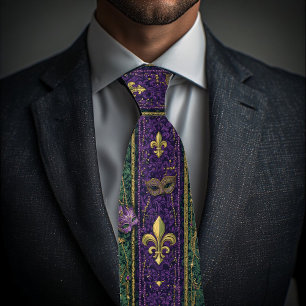 Nieuwe Orléans Weelderig Fleur-de-lis Motief Erfgo Stropdas