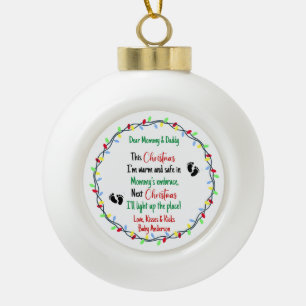 Nieuwe ouders keramische bal ornament