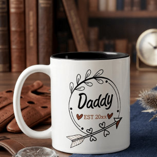 Nieuwe ouders Papa Gepersonaliseerd vastgesteld ja Tweekleurige Koffiemok