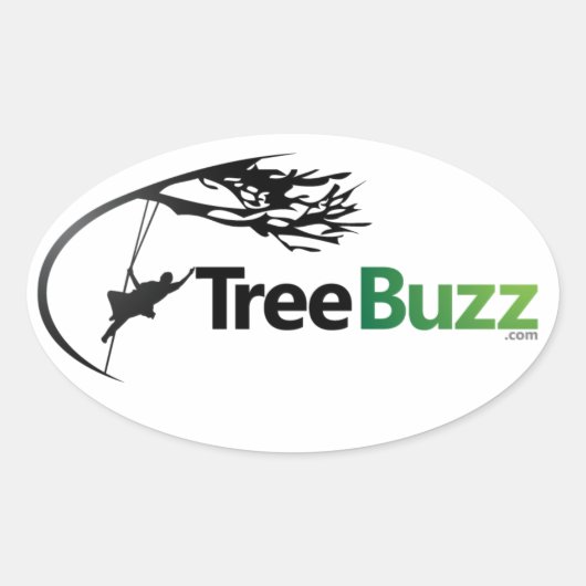 Nieuwe ovale Sticker met TreeBuzz Logo (Voorkant)