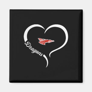 Nieuwe Palestine Dragons Logo Half Heart Slogan HS Magneet