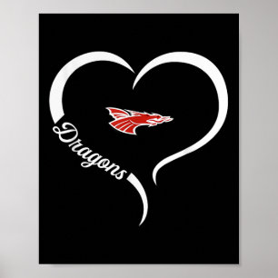 Nieuwe Palestine Dragons Logo Half Heart Slogan HS Poster