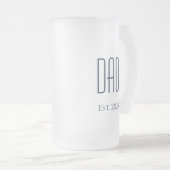 Nieuwe Pap Modern Vader Navy Blue Typografie Matglas Bierpul (Voorkant rechts)