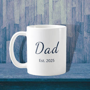 Nieuwe Pap Vaderdag minimalistische blauwe typogra Koffiemok