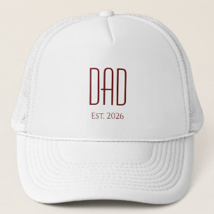 Nieuwe papa eenvoudige Vaderdag rode typografie Trucker Pet